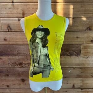 Y2K Yellow Banana Republic western tank top with rhinestone detailing